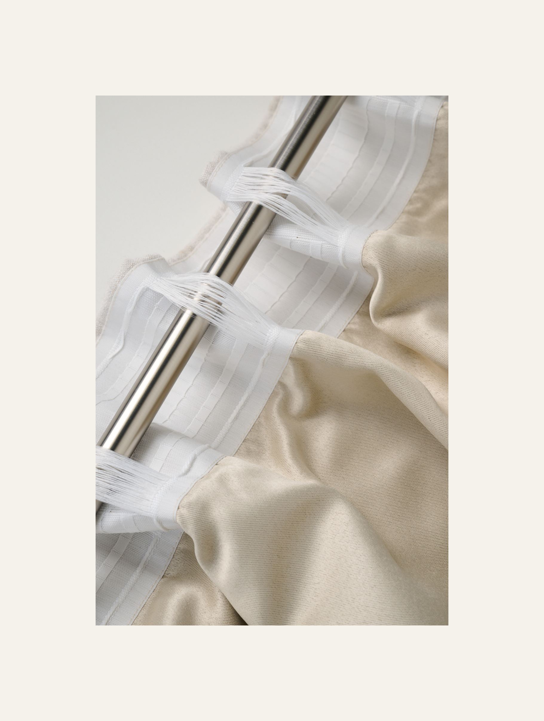 Eriti lai linane kardin naturaalne toon - 5