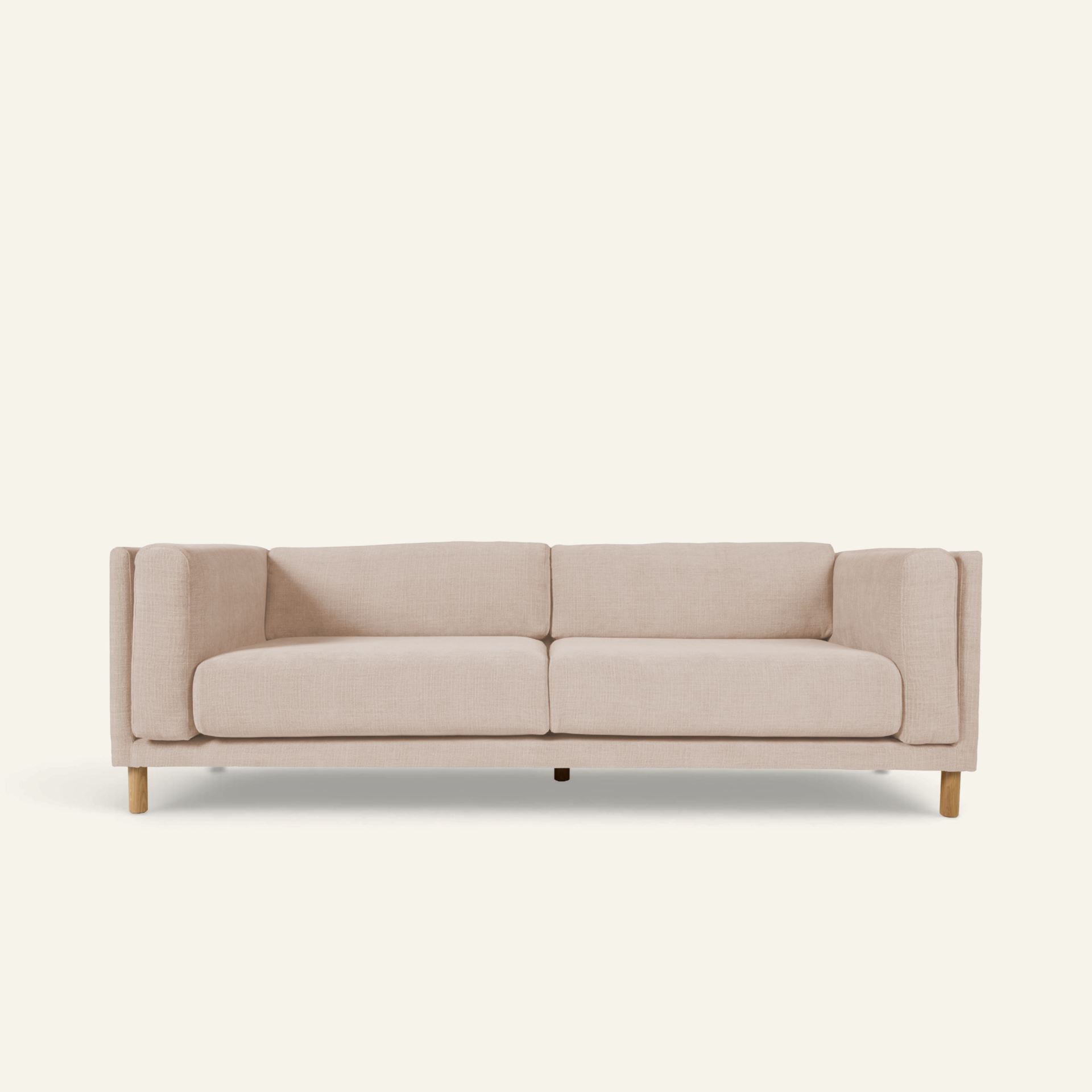 3-kohaline diivan hele beige - 221x88x68 cm hele beige - 1