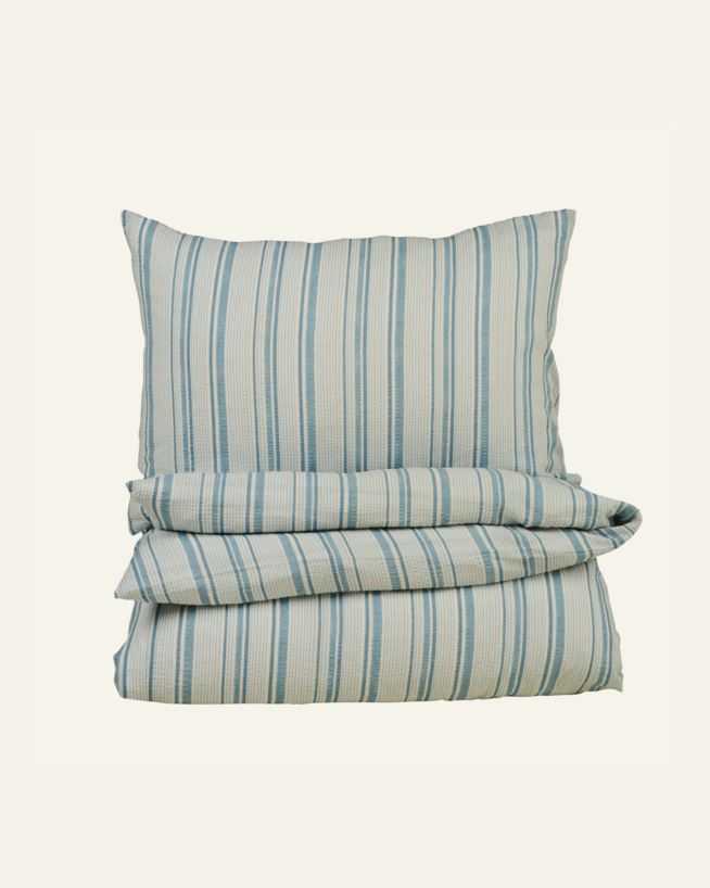 Voodipesukomplekt krepp-puuvillane sinine - 150x210 cm/50x60 cm sinine - 1