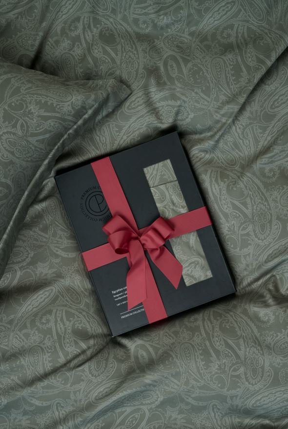 Voodipesukomplekt egiptuse puuvill oliiviroheline - 6