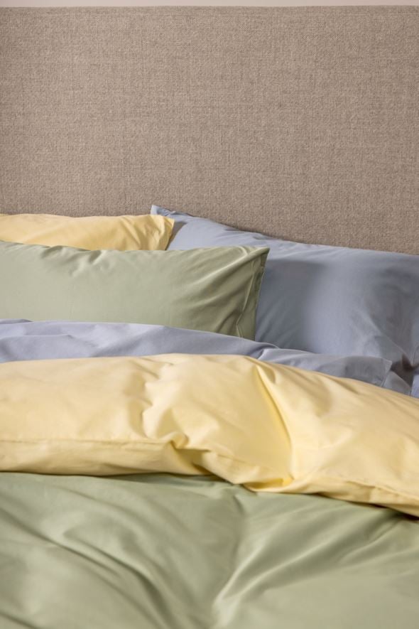 Voodipesukomplekt satiinpuuvillane sinakashall - 6