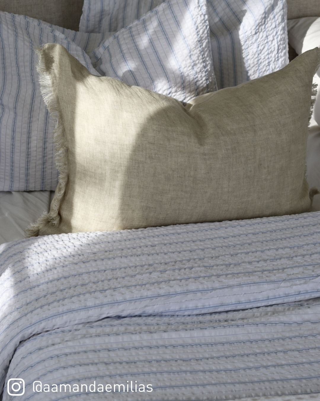 Voodipesukomplekt krepp-puuvillane hele sinine - 4