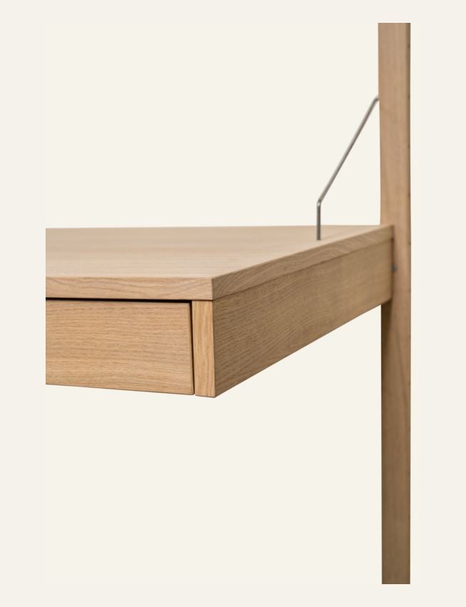 Riiulisüsteem kirjutuslauaplaadiga ja sahtliga naturaalne toon - 3