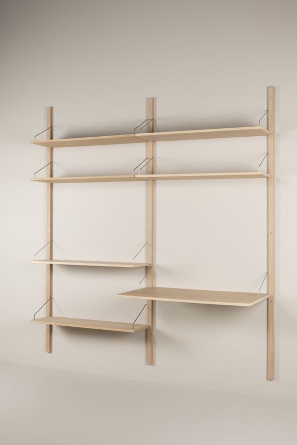 Riiulisüsteem kirjutuslauaplaat naturaalne toon - 3