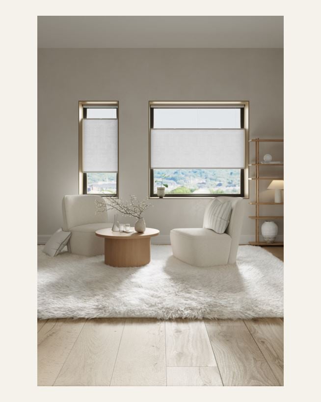 Ülalt-alt avanev voldikkardin nöörita valge - 60x160 cm valge - 1