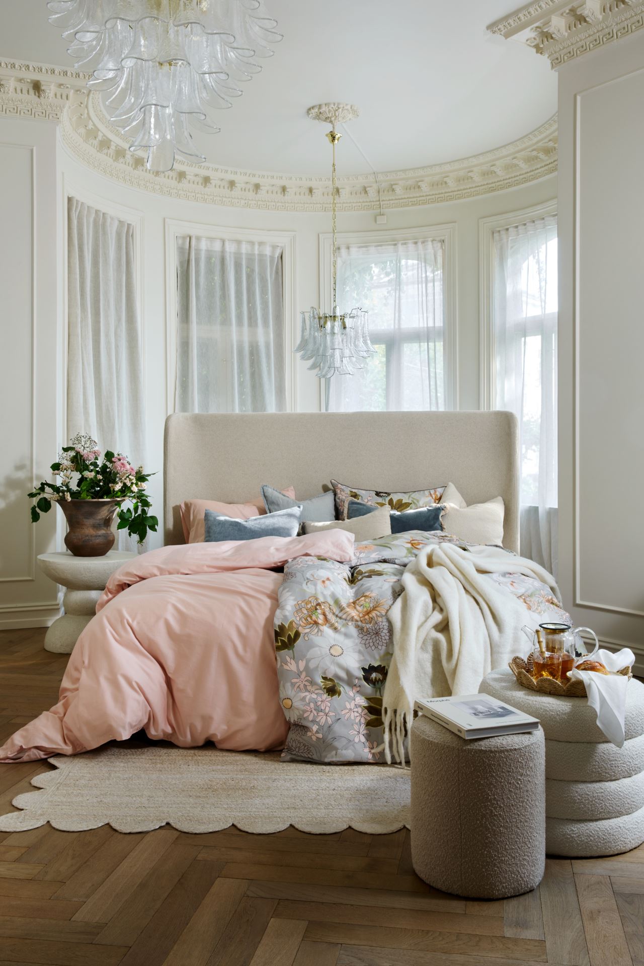 Voodipesukomplekt satiinpuuvillane heleroosa - 3