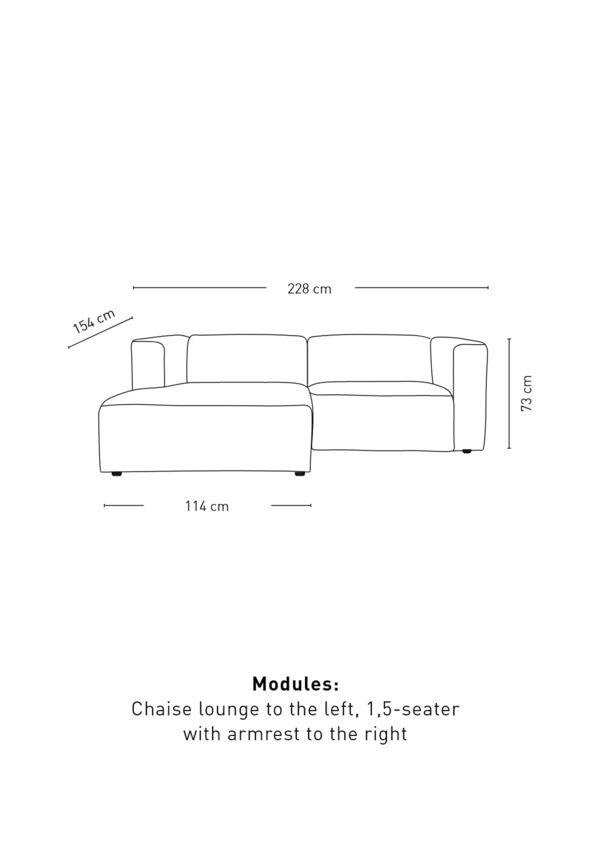 Mooduldiivan 2-osaline lamamistool vasakul hall - 3