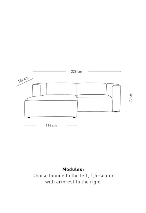 Mooduldiivan 2-osaline lamamistool vasakul hall - 3
