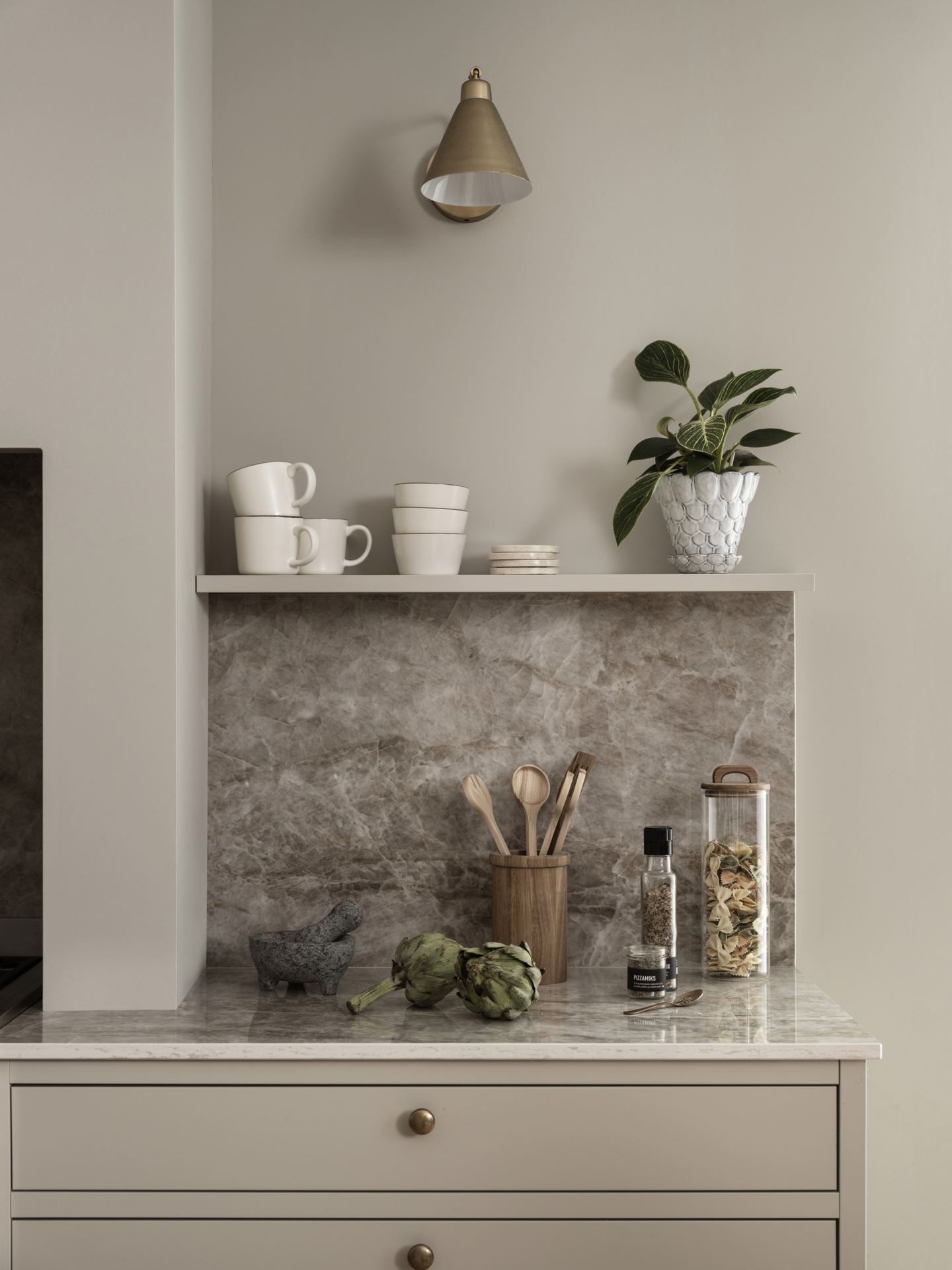 Köögitarvikute hoidja naturaalne toon - 2