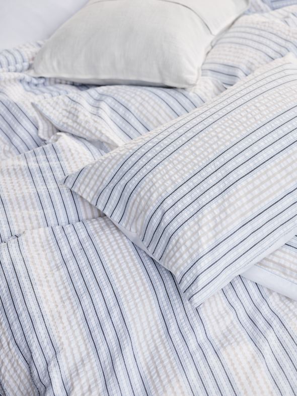 Voodipesukomplekt krepp-puuvillane mitmevärviline/beez - 2