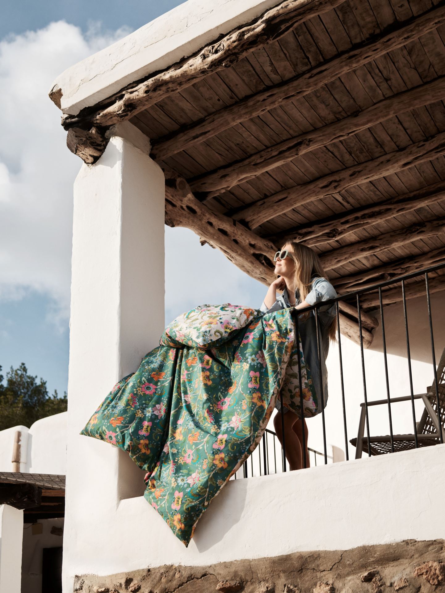 Voodipesukomplekt perkalpuuvillast mitmevärviline - 2