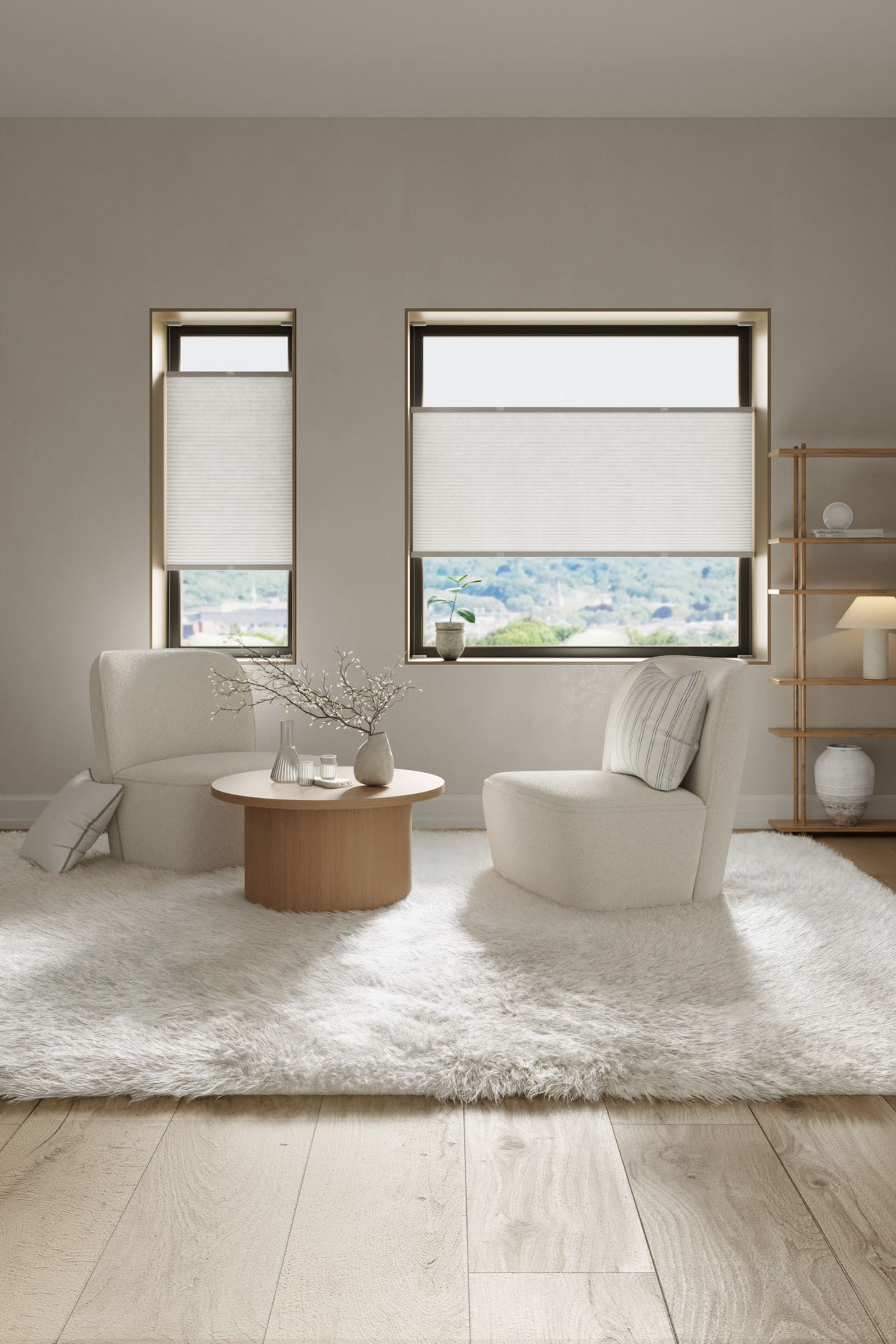 Valgust filtreeriv topelt- voldikkardin valge - 3