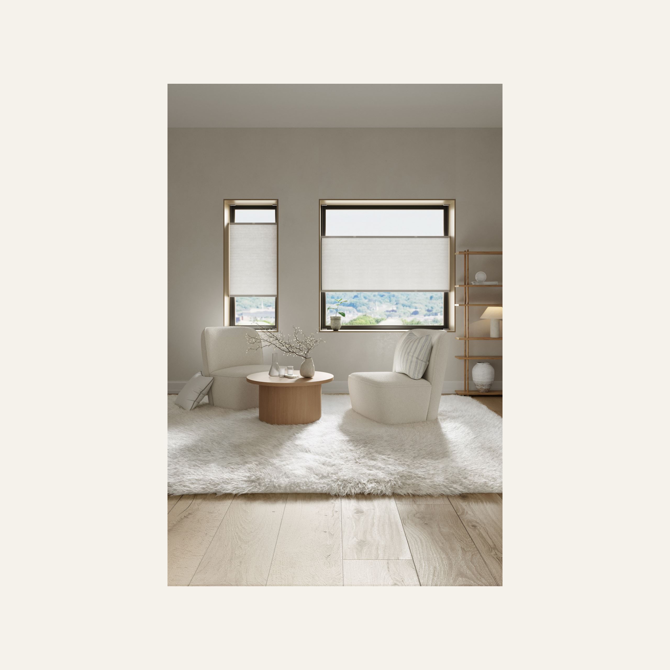 Valgust filtreeriv topelt- voldikkardin valge - 3