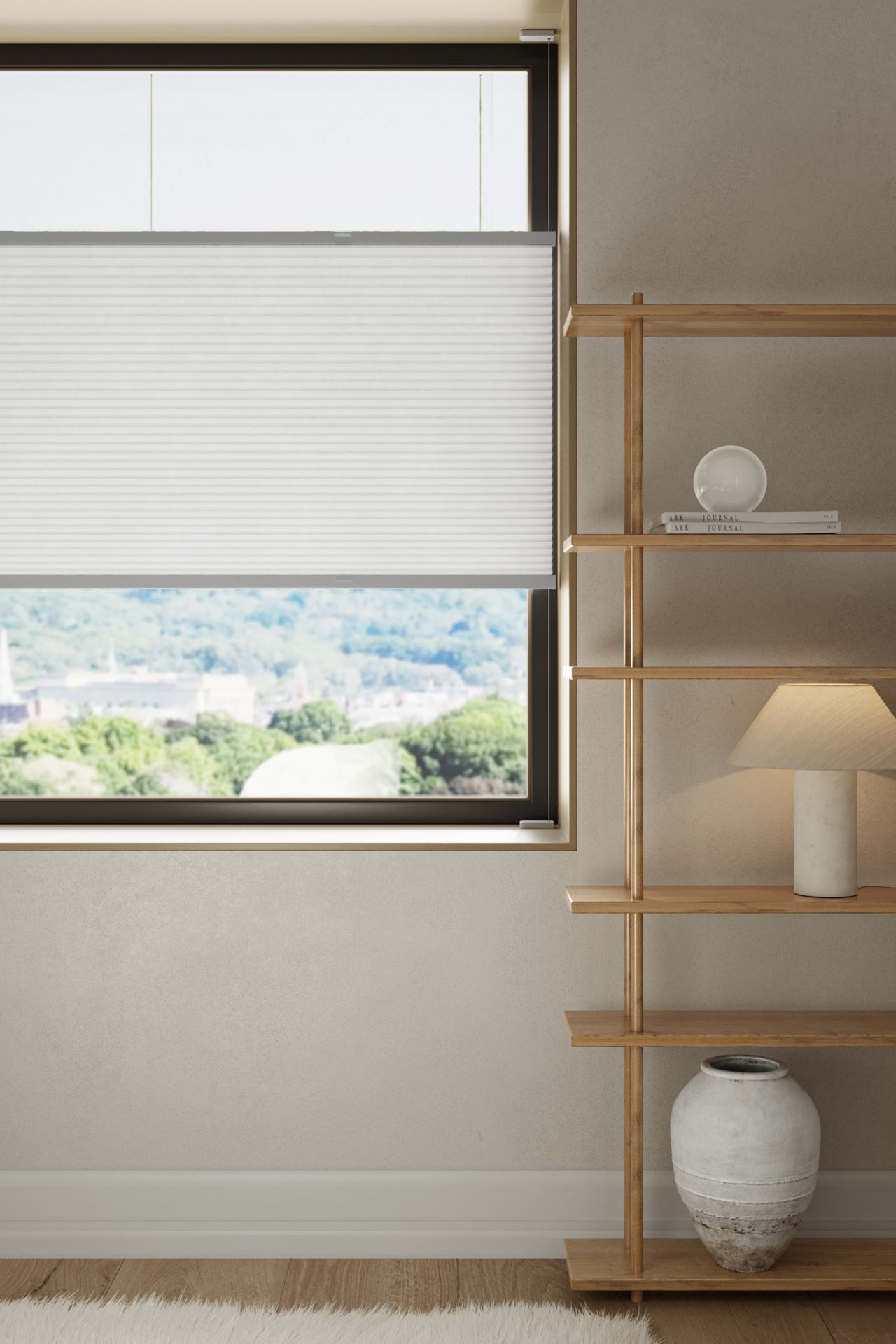 Valgust filtreeriv topelt- voldikkardin valge - 4