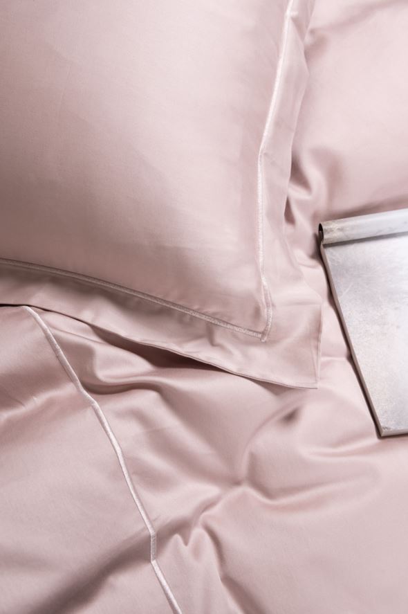 Voodipesukomplekt egiptuse puuvill heleroosa - 2