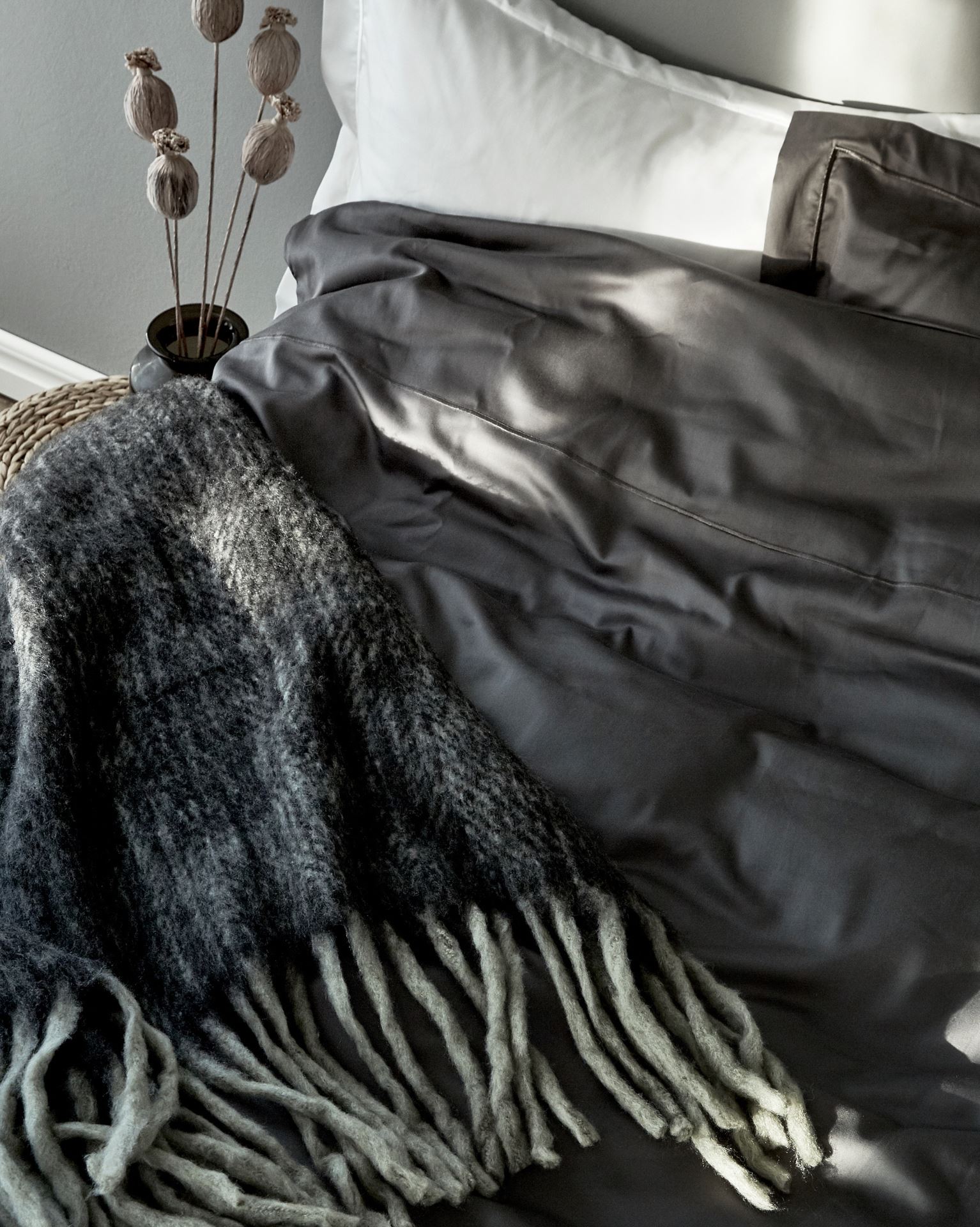 Voodipesukomplekt egiptuse puuvill hall - 3