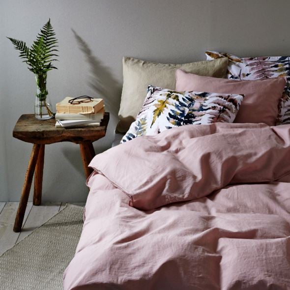 Lina-puuvillasegune voodipesukomplekt heleroosa - 2