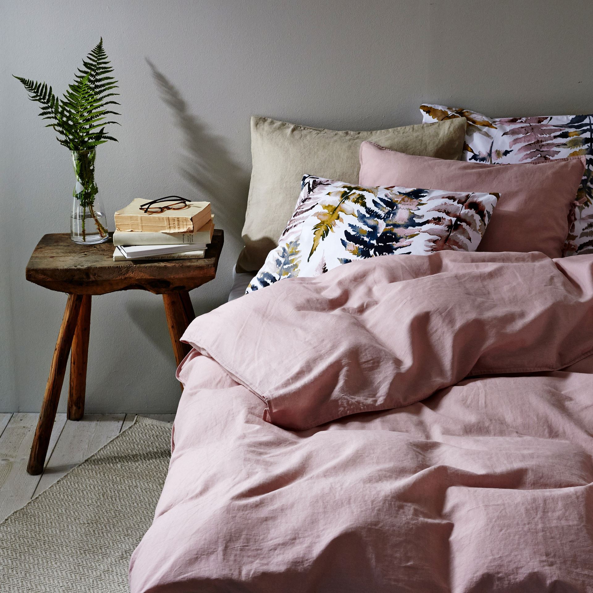 Lina-puuvillasegune voodipesukomplekt heleroosa - 2