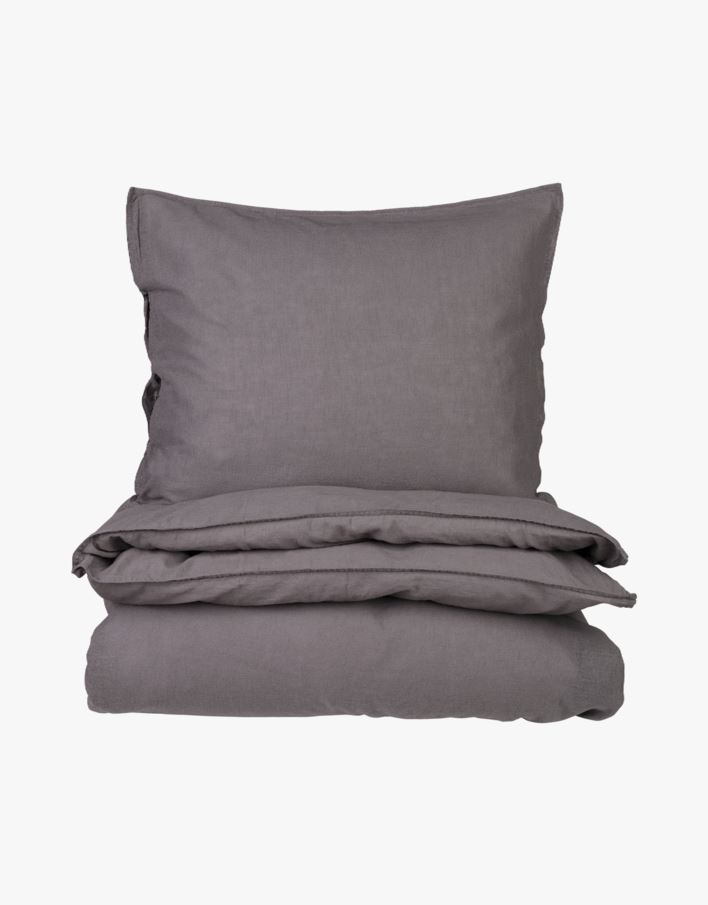 Lina-puuvillasegune voodipesukomplekt tumehall - 150x210 cm tumehall - 1