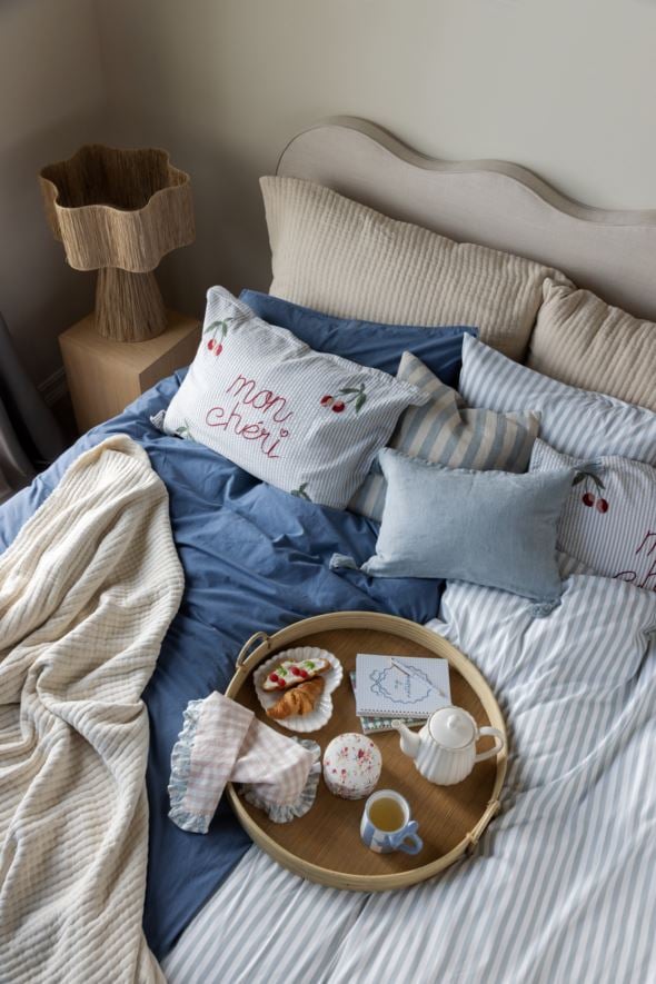 Voodipesukomplekt puuvillane sinine - 2