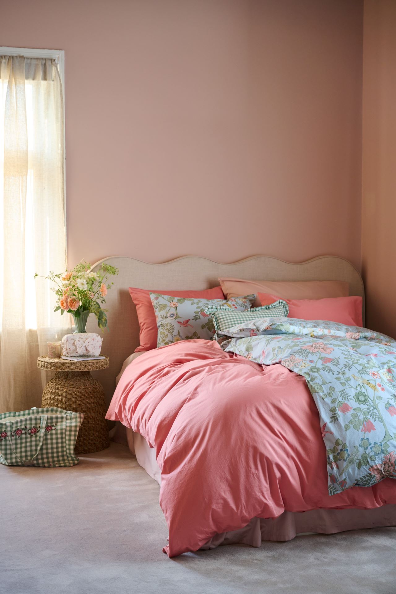 Voodipesukomplekt satiinpuuvillane kõrbe roosa - 3