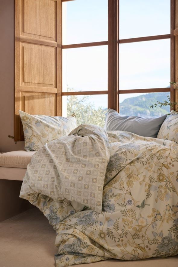 Voodipesukomplekt satiinpuuvillane mitmevärviline/roheline - 5