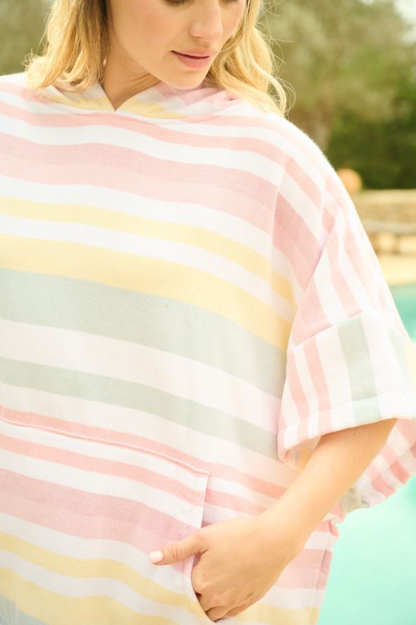 Pontšo mitmevärviline/roosa - 3