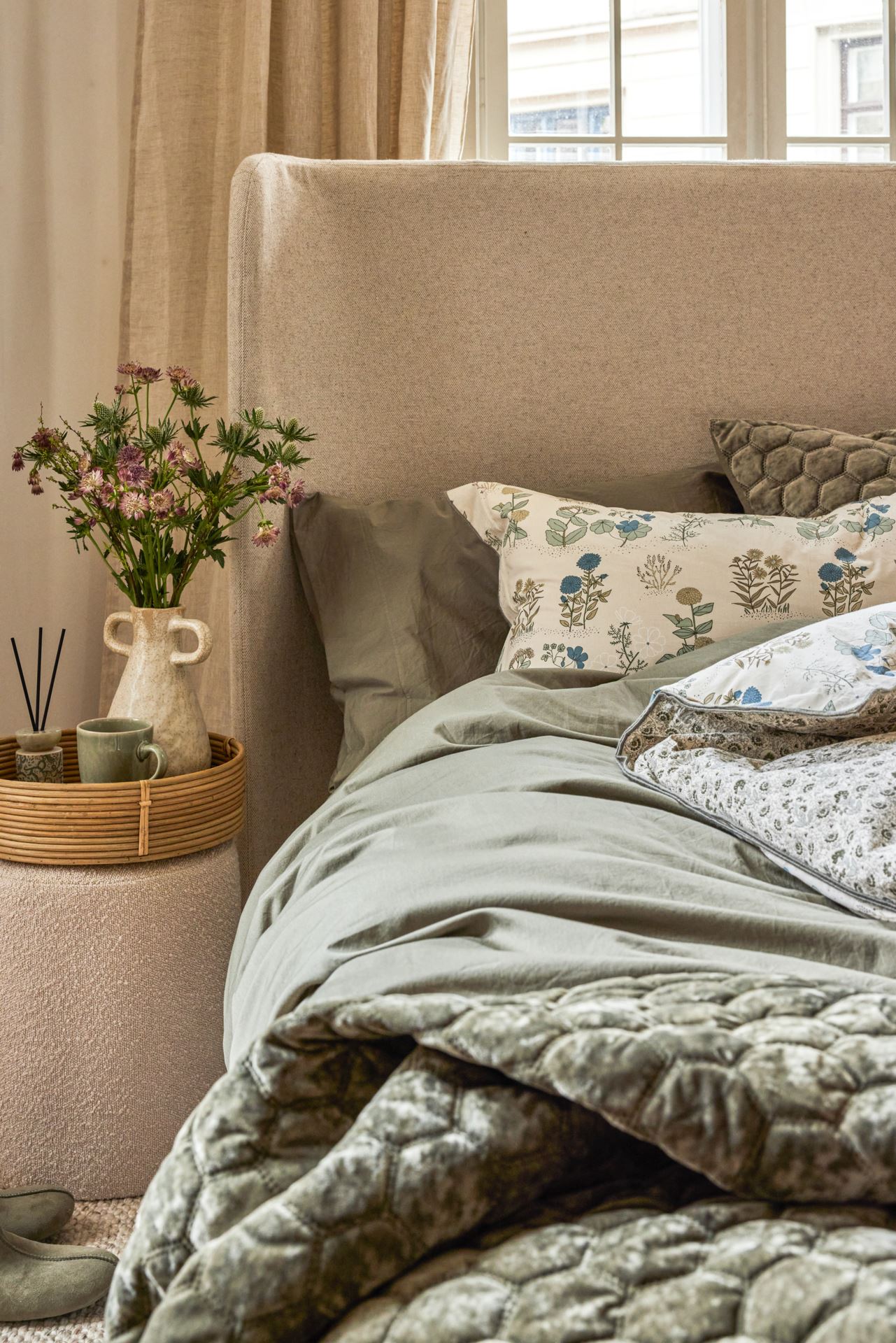 Voodipesukomplekt satiinpuuvillane tumeroheline - 4