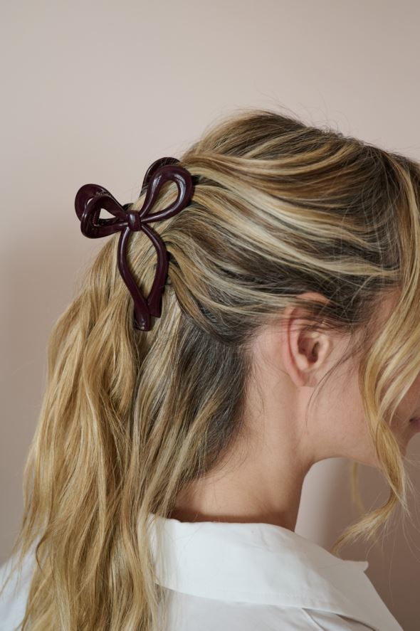 Juukseklamber tumepunane - 2