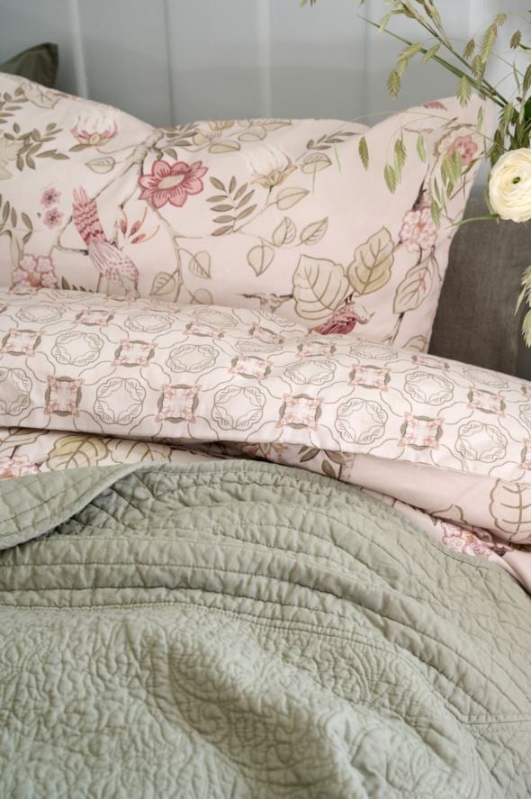 Voodipesukomplekt mitmevärviline/roheline - 5