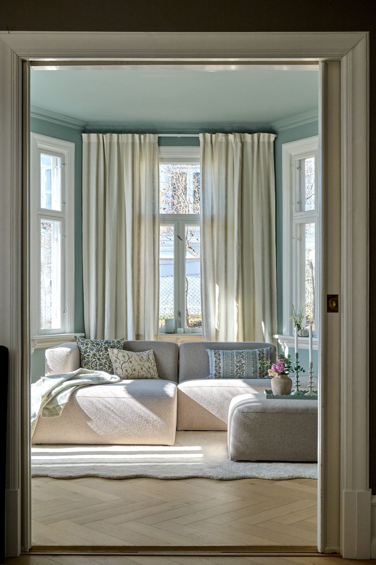 Linane kardin mitmevärviline/valge - 6