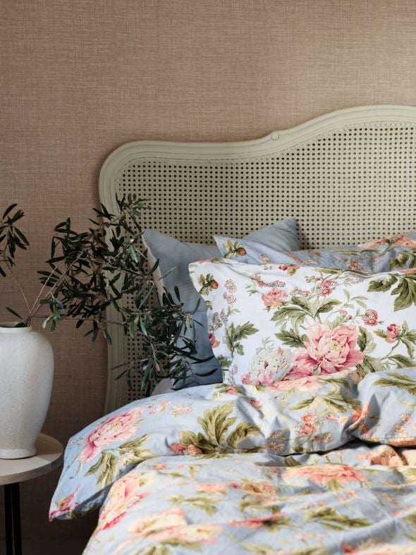 Voodipesukomplekt satiinpuuvillane hele sinine - 2