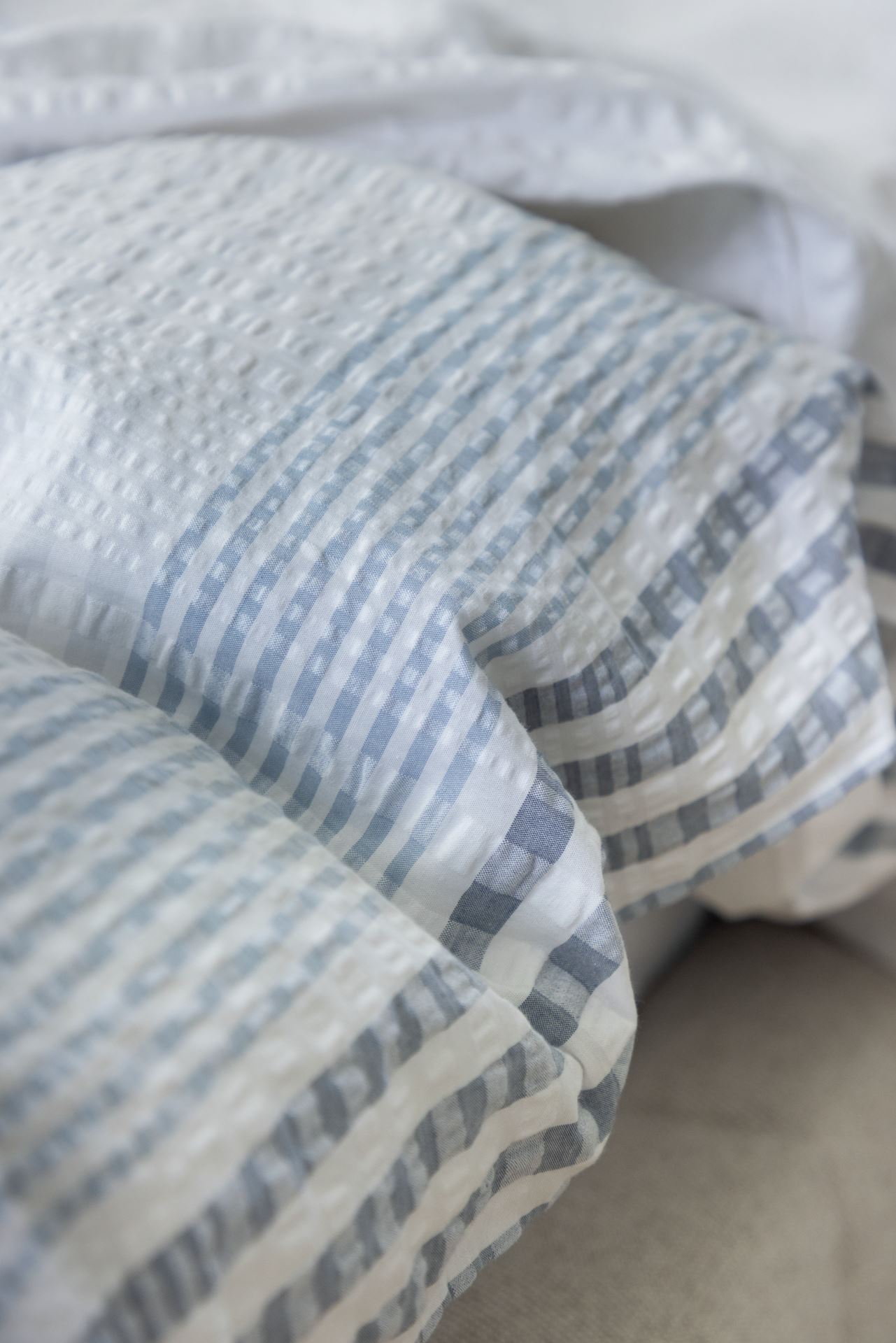 Voodipesukomplekt krepp-puuvillane hele sinine - 4