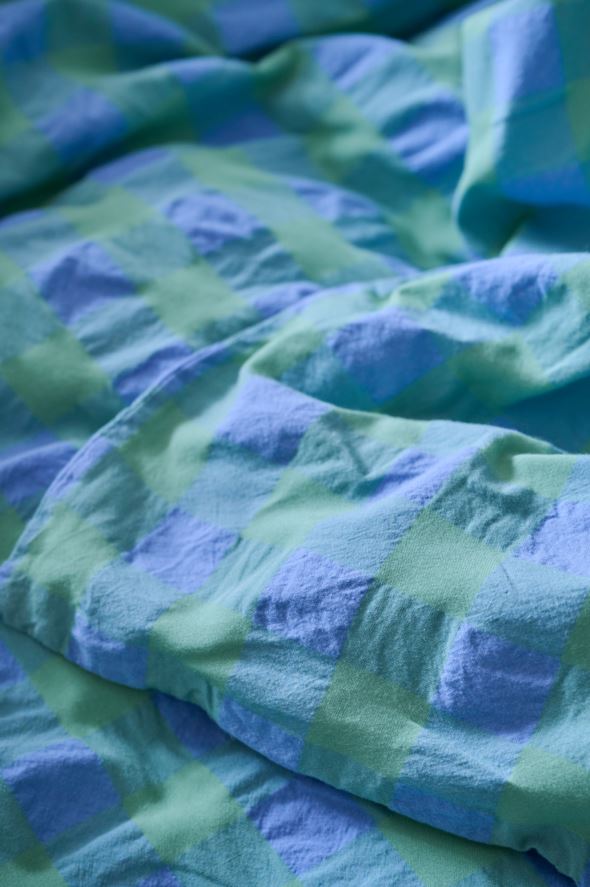 Voodipesukomplekt lõimvärvitud krepp-puuvill roheline - 5