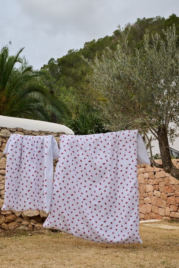 Voodipesukomplekt krepp-puuvillane hele sinine - 5