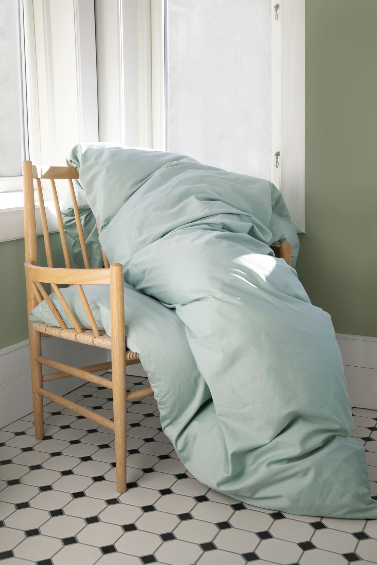 Voodipesukomplekt satiinpuuvillane roheline - 4