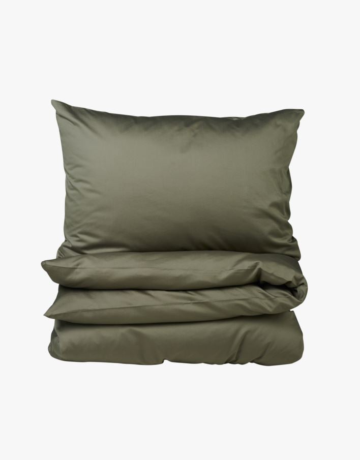 Voodipesukomplekt satiinpuuvillane tumeroheline - 230x220 cm tumeroheline - 1