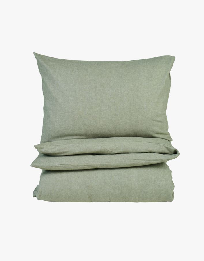 Voodipesukomplekt lõimvärvitud flanell oliiviroheline - 150x210 cm oliiviroheline - 1