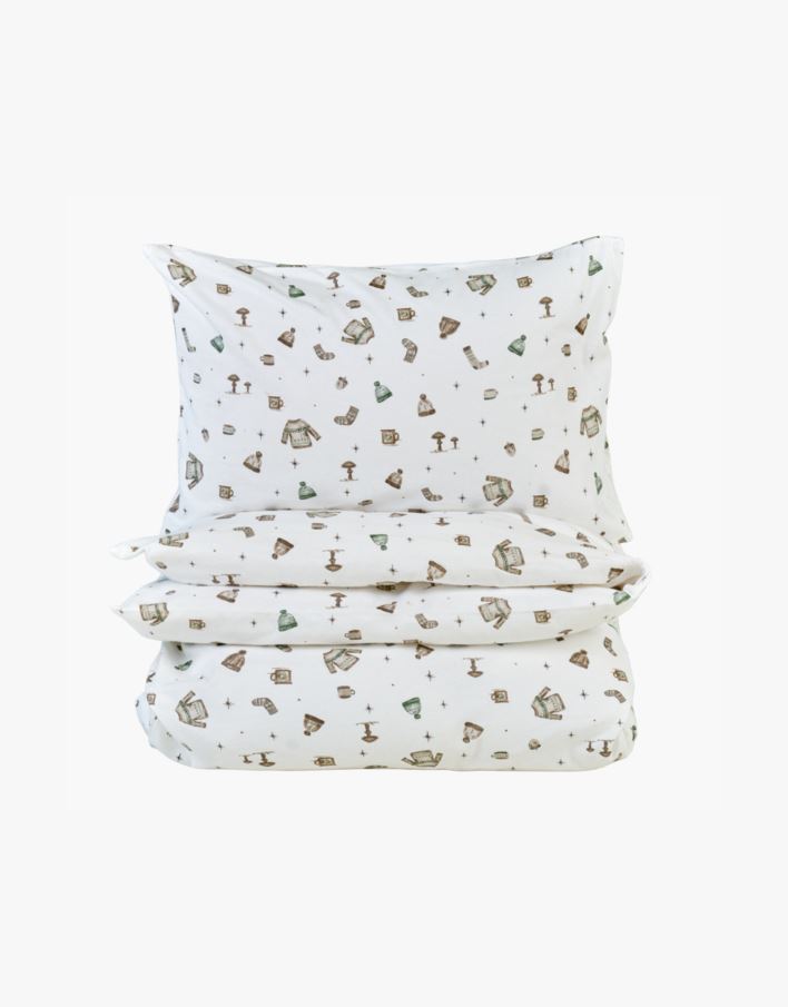 Flanell voodipesukomplekt mitmevärviline/roheline - 230x220 cm mitmevärviline/roheline - 1