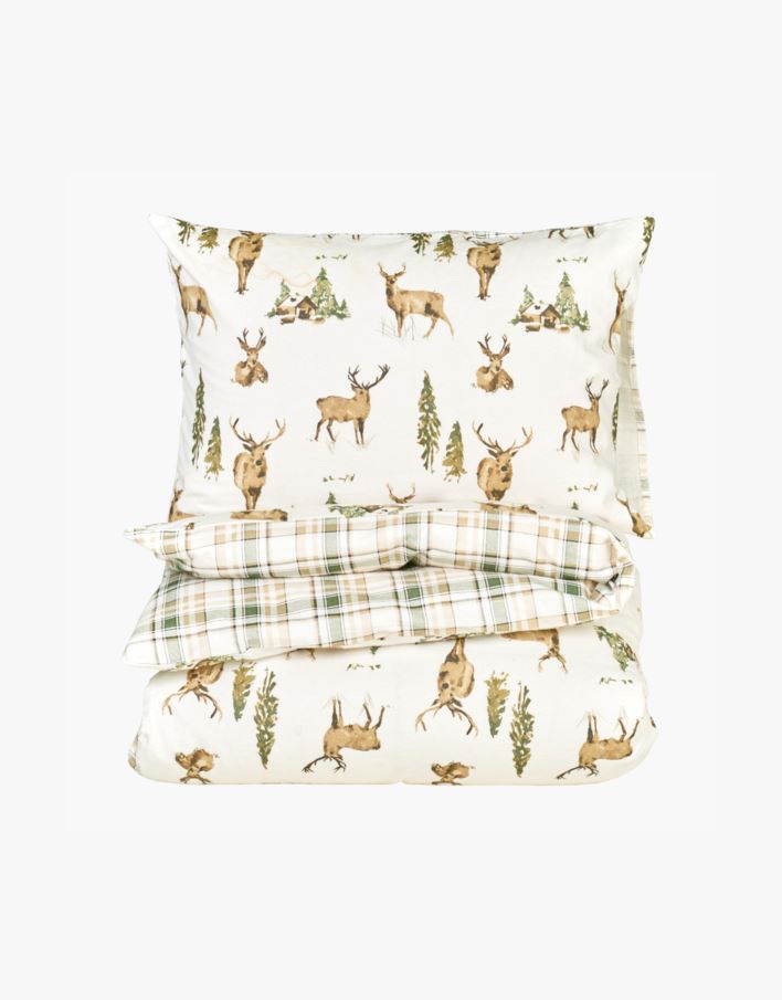 Flanell voodipesukomplekt mitmevärviline/roheline - 230x220 cm mitmevärviline/roheline - 1