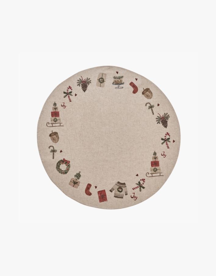 Jõulukuuse vaip mitmevärviline/punane - ø100 cm mitmevärviline/punane - 1