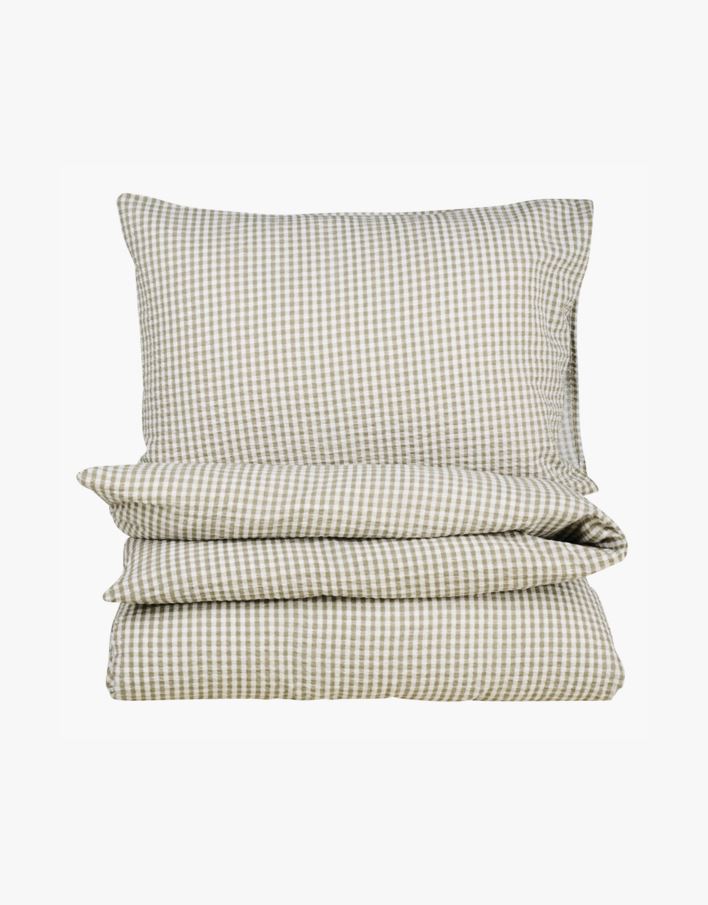 Voodipesukomplekt krepp-puuvillane oliiviroheline - 150x210 cm oliiviroheline - 1