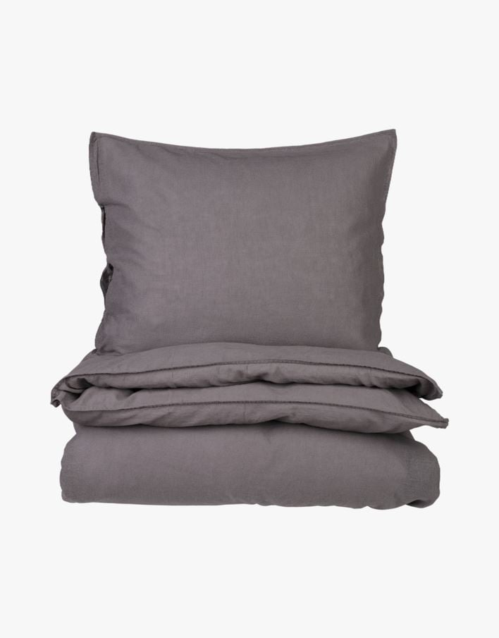 Lina-puuvillasegune voodipesukomplekt tumehall - 150x210 cm tumehall - 1